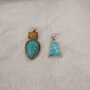 2 Pendants silver and gold toned